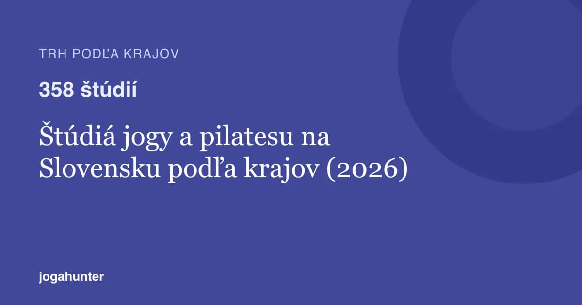 Štúdiá jogy a pilatesu na Slovensku podľa krajov (2026)